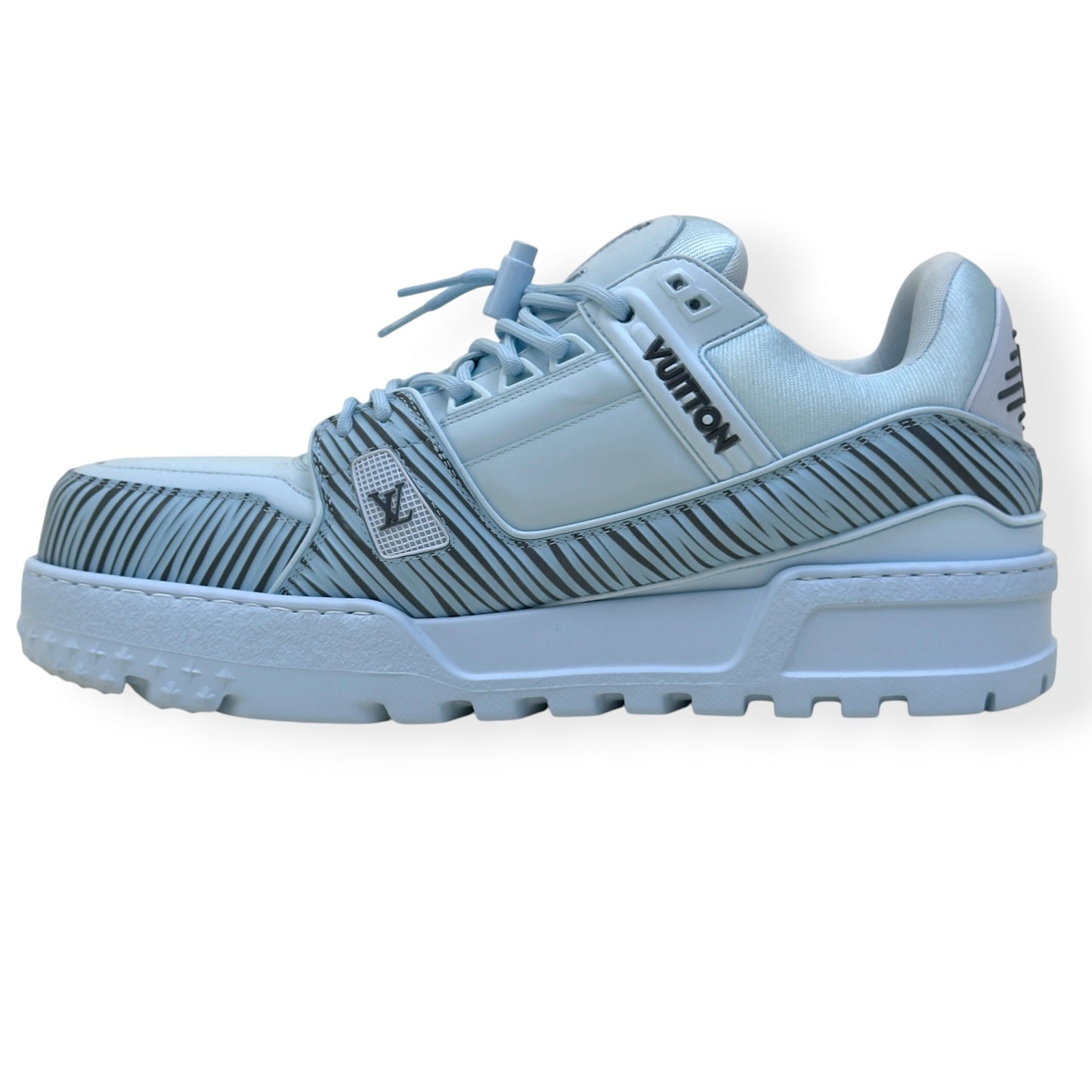 LOUIS VUITTON X PARK SEO-BO LV TRAINER MAXI SNEAKER LIGHT BLUE UK10 | UK 10, Blue