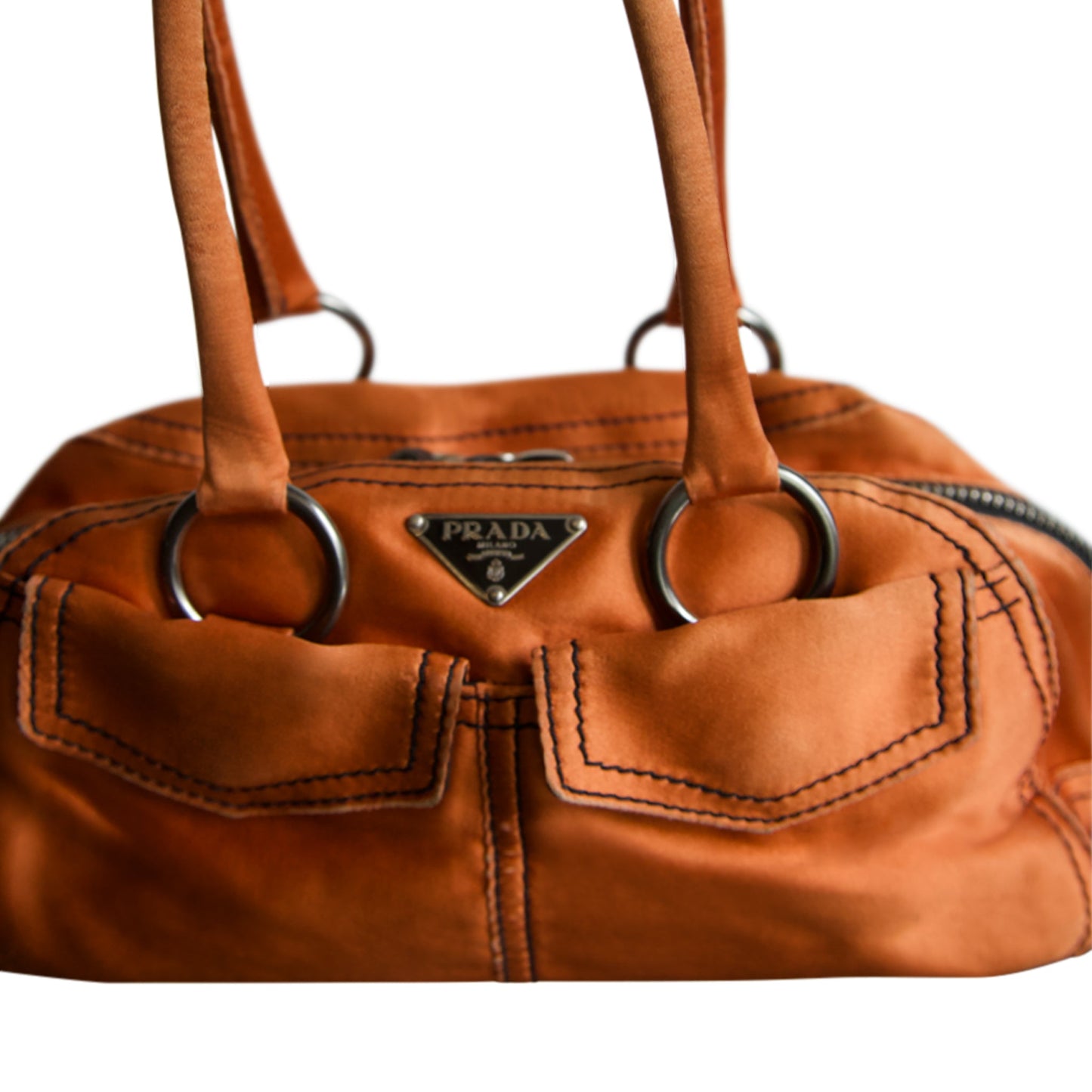 Prada Orange Bowling Bag