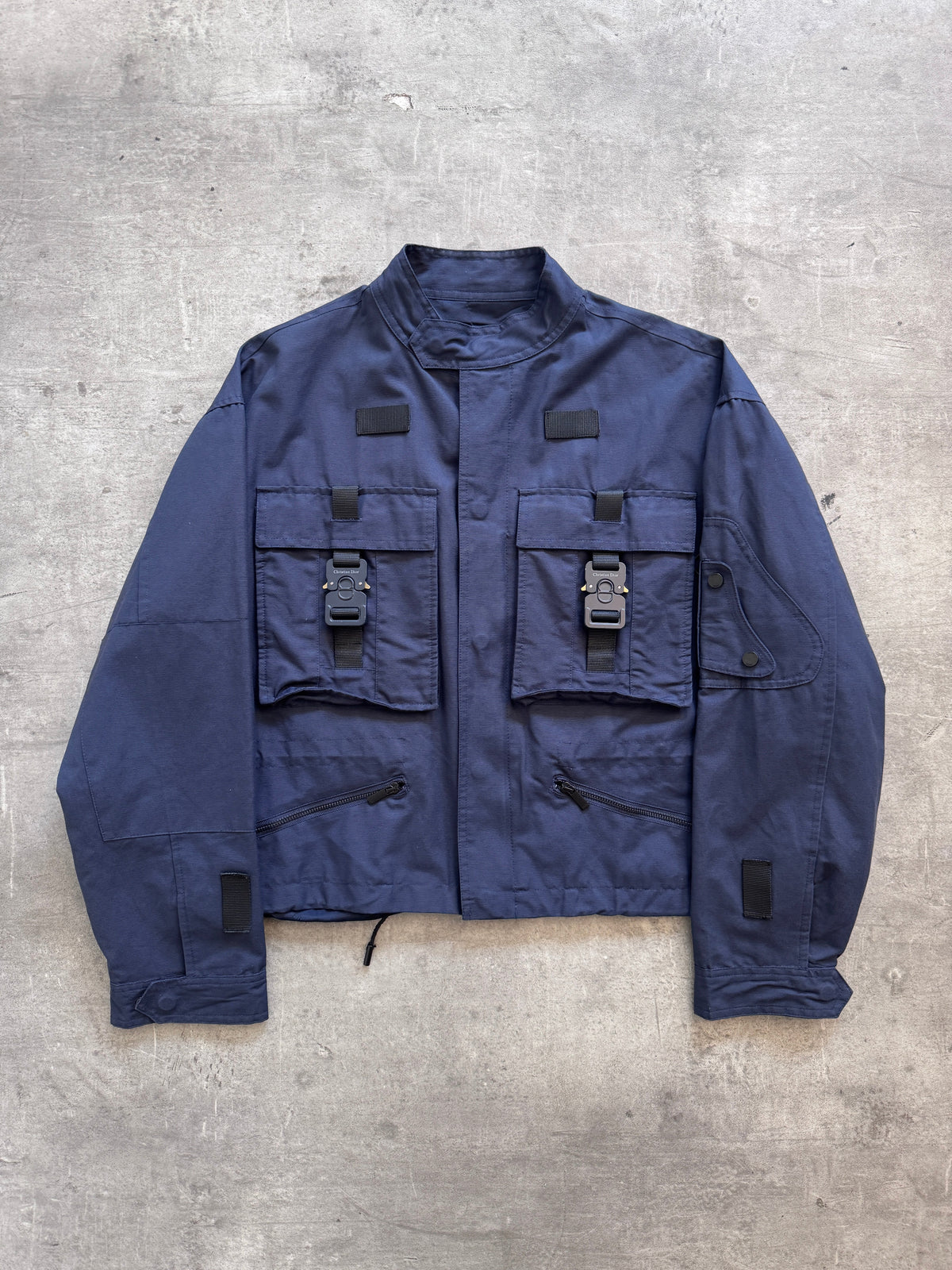 2019 Dior Homme Crop Buckle Tech Blouson FA:276 (SC489) | Large, Navy