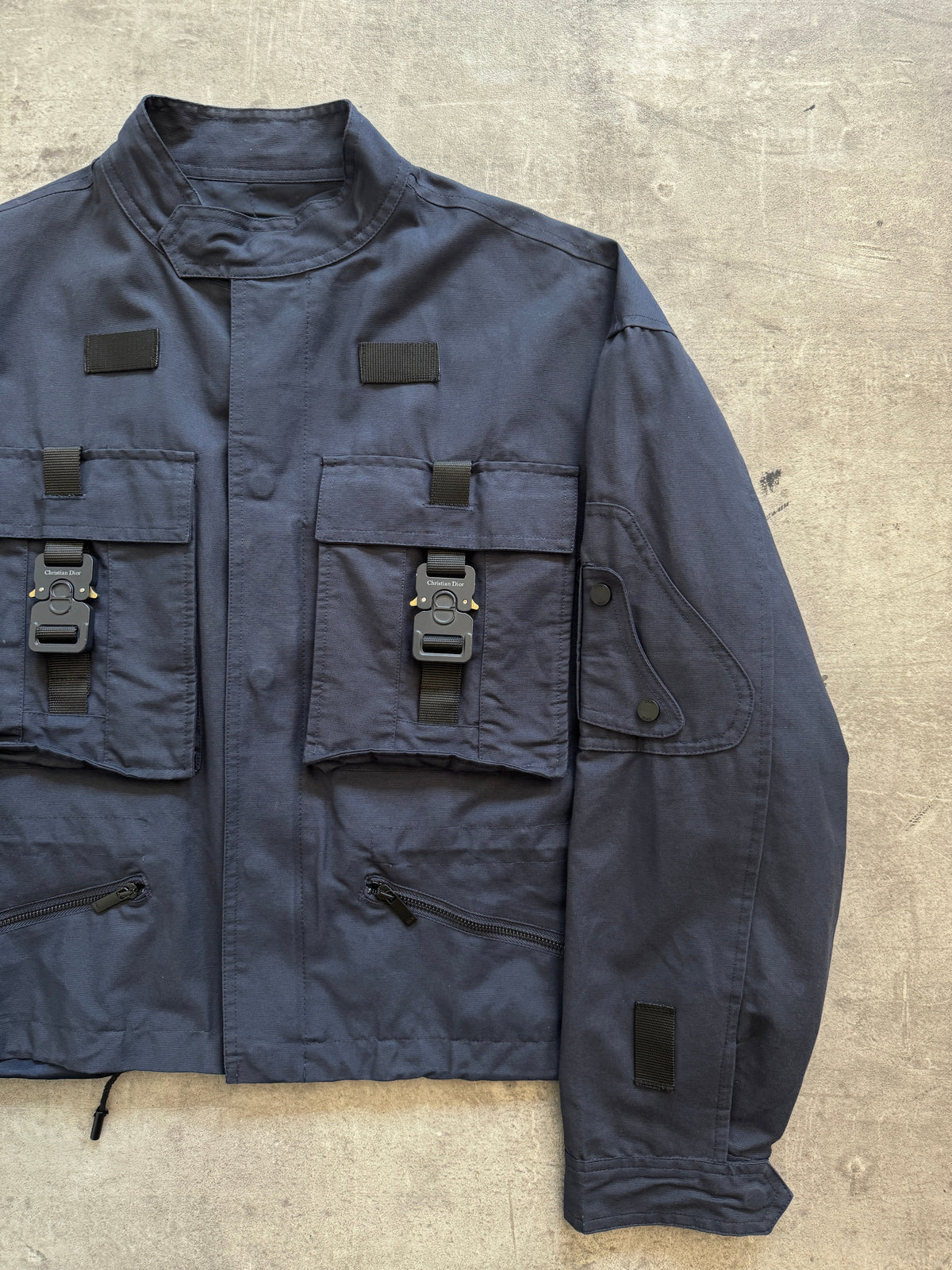 2019 Dior Homme Crop Buckle Tech Blouson FA:276 (SC489) | Large, Navy