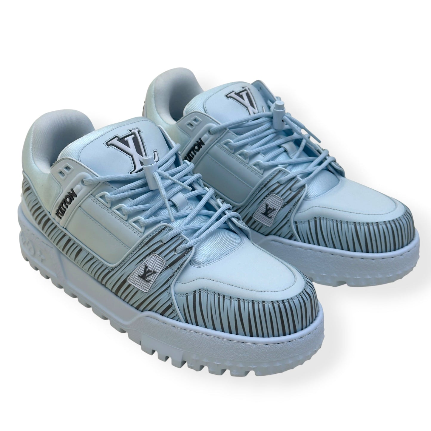 LOUIS VUITTON X PARK SEO-BO LV TRAINER MAXI SNEAKER LIGHT BLUE UK10 | UK 10, Blue