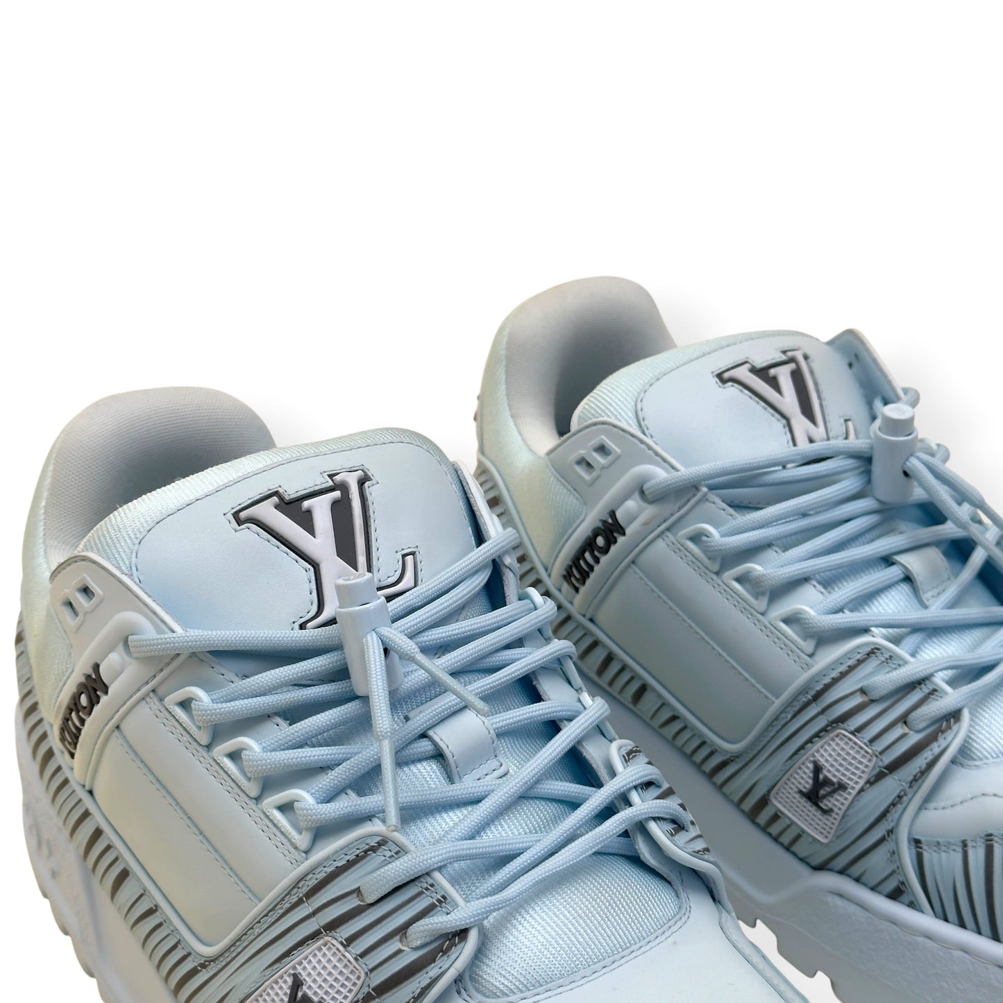 LOUIS VUITTON X PARK SEO-BO LV TRAINER MAXI SNEAKER LIGHT BLUE UK10 | UK 10, Blue