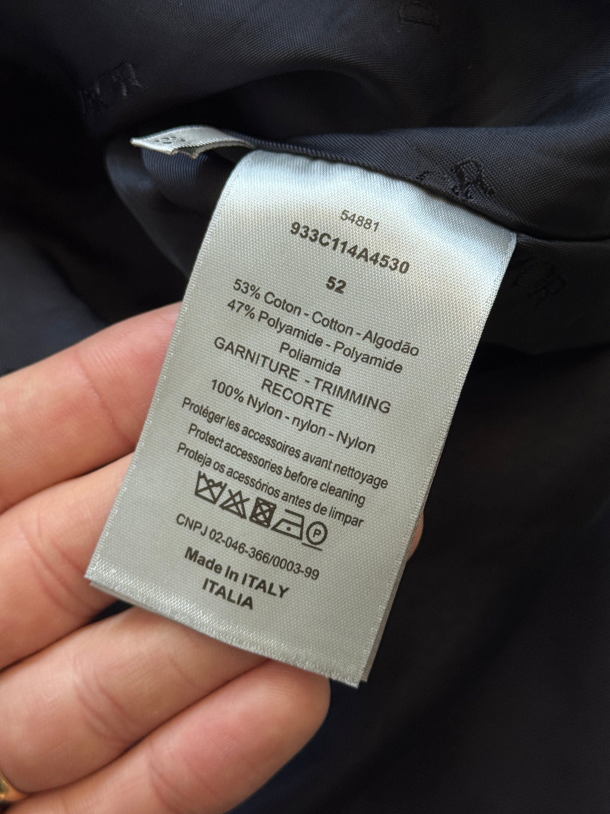 2019 Dior Homme Crop Buckle Tech Blouson FA:276 (SC489) | Large, Navy