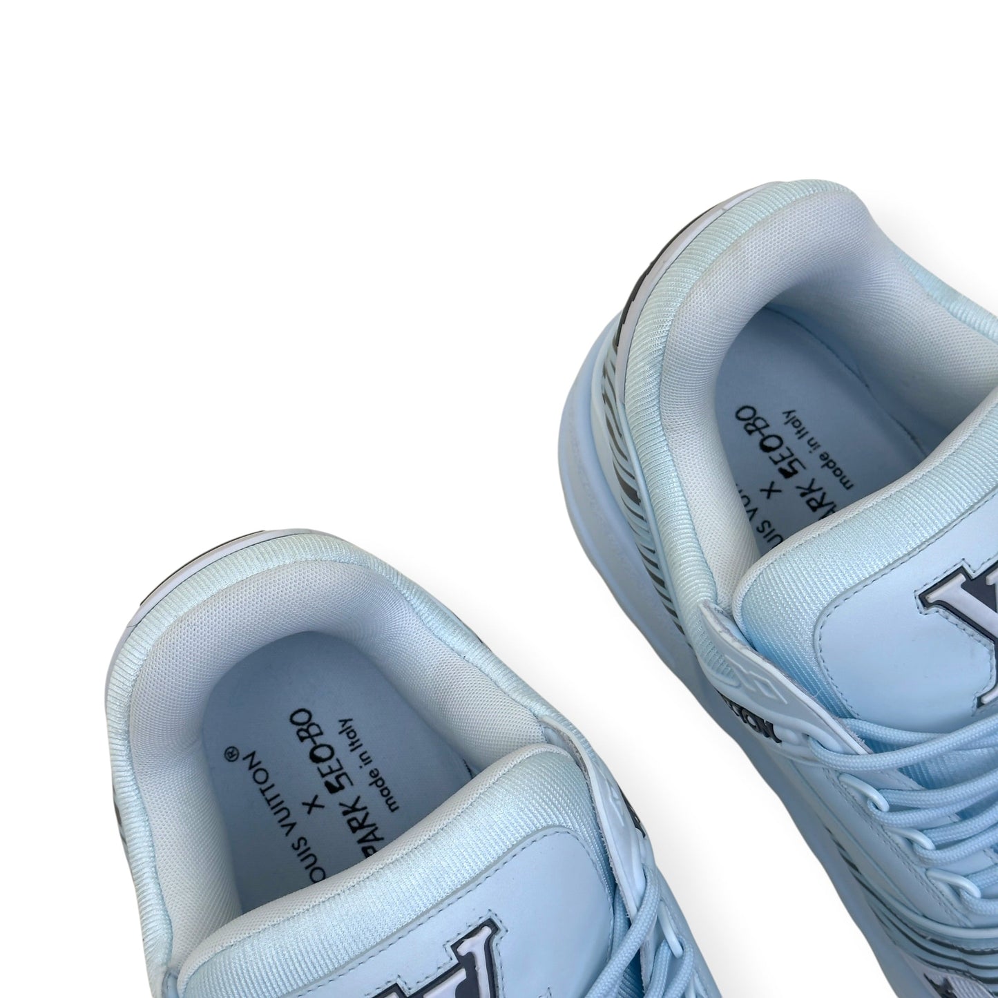 LOUIS VUITTON X PARK SEO-BO LV TRAINER MAXI SNEAKER LIGHT BLUE UK10 | UK 10, Blue