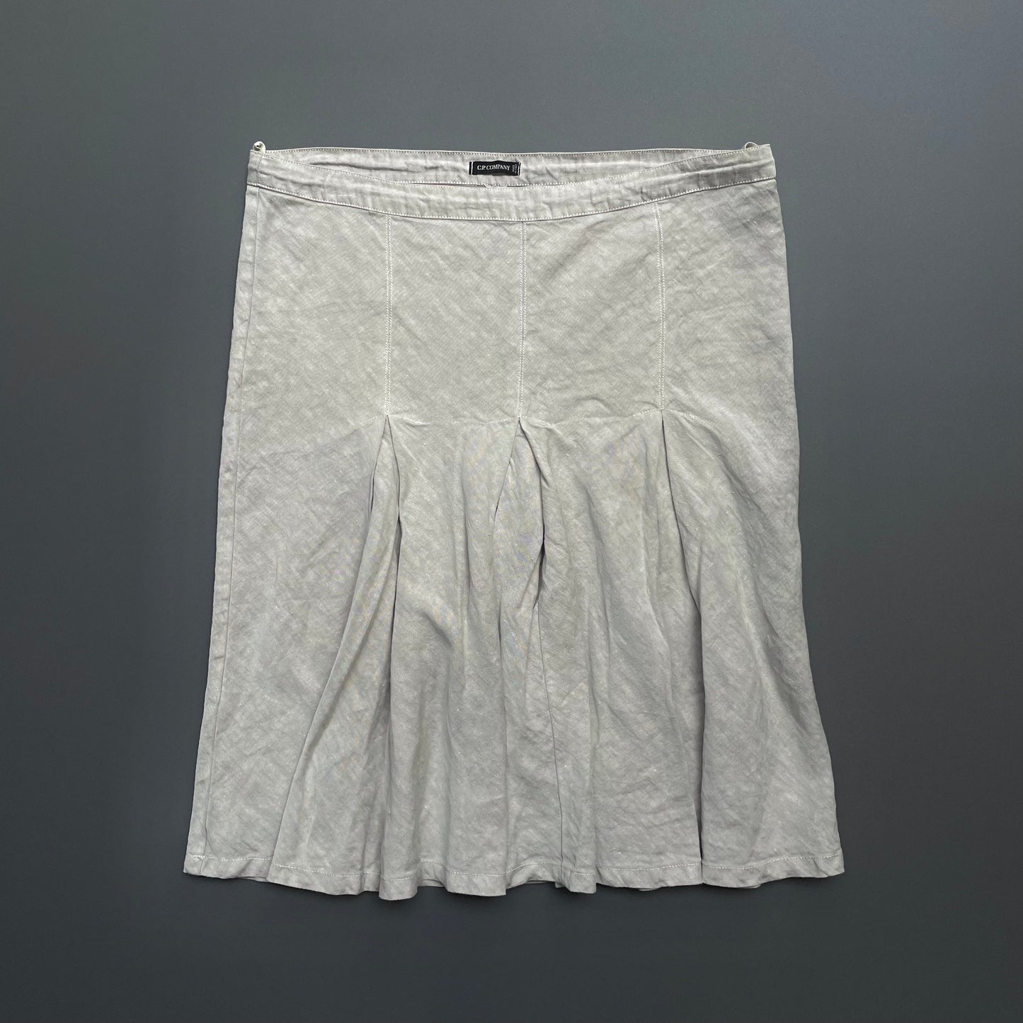 C.P. Company Donna SS05 Grey Linen Skirt | Medium, Grey