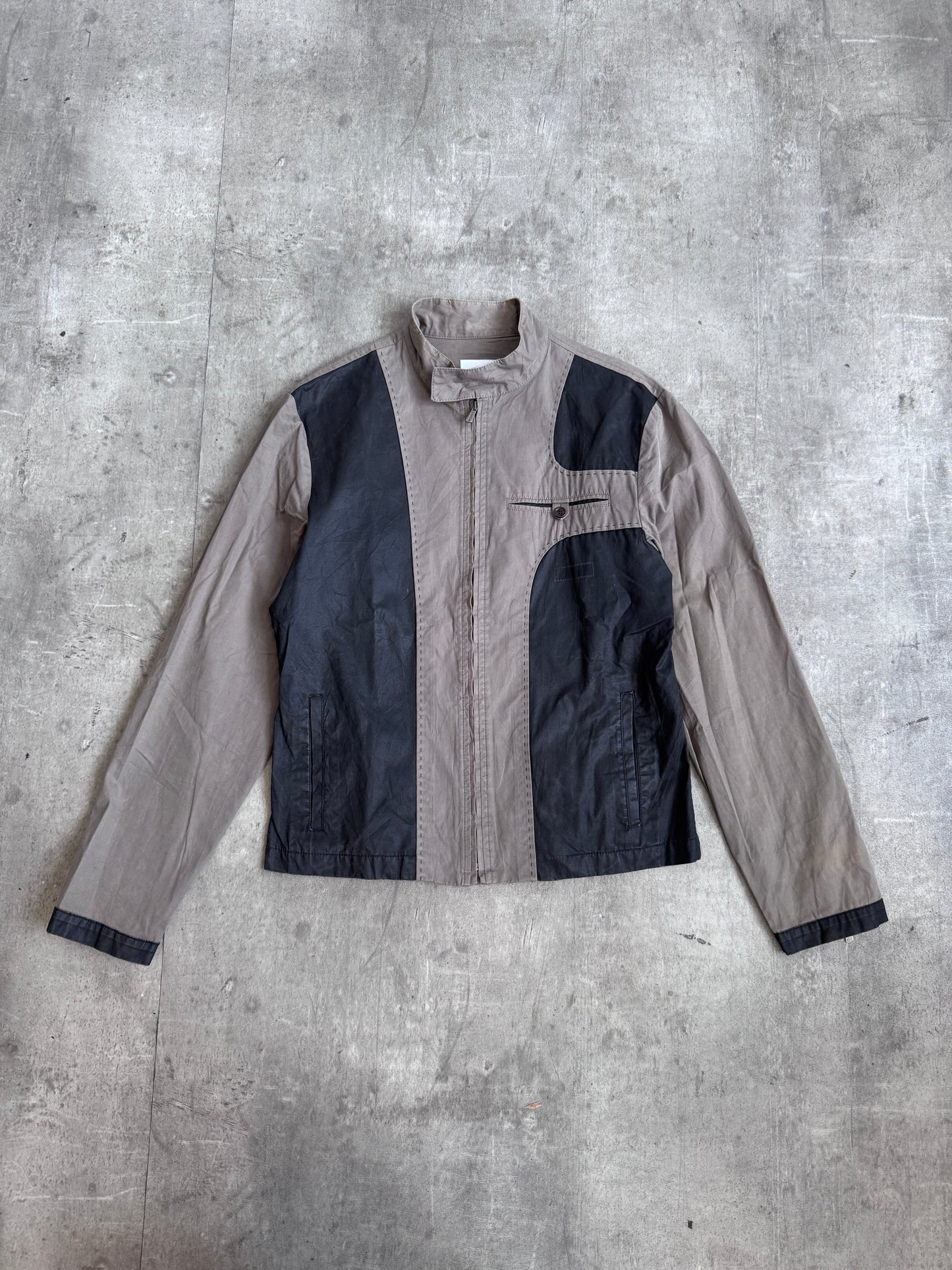 Moschino Resin Coated Panelled Moto Blouson