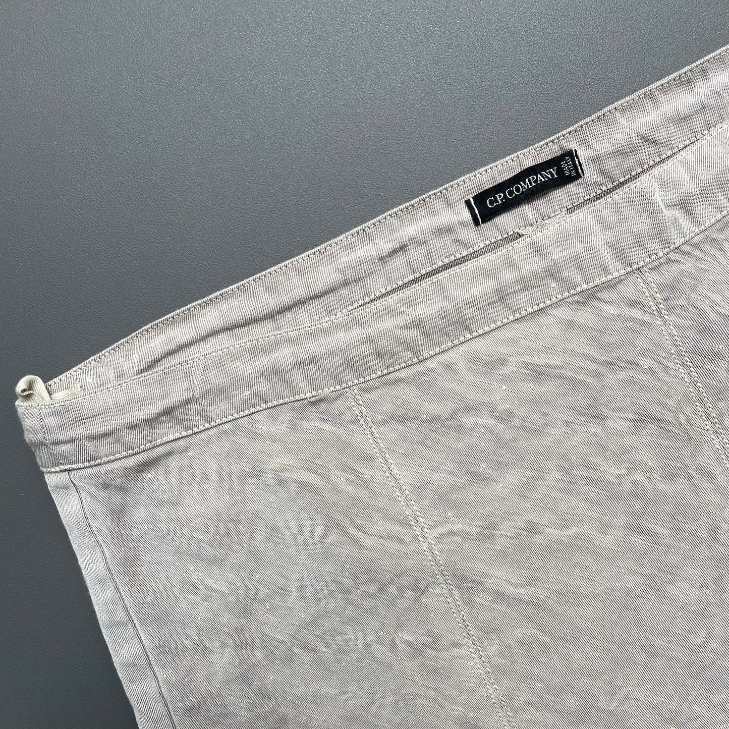 C.P. Company Donna SS05 Grey Linen Skirt | Medium, Grey