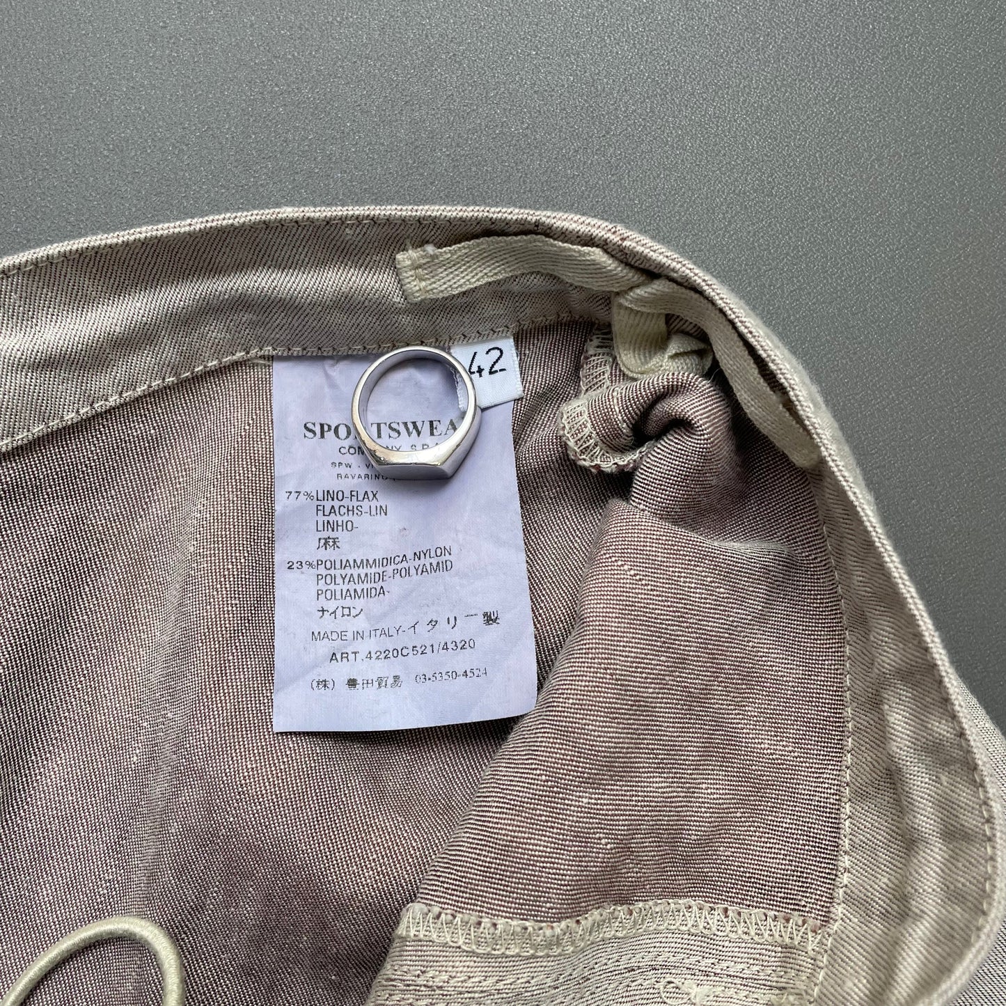 C.P. Company Donna SS05 Grey Linen Skirt | Medium, Grey