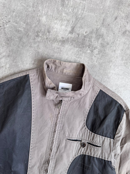 Moschino Resin Coated Panelled Moto Blouson