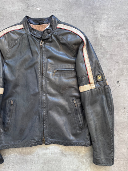 2000's Belstaff Gold Label 'Hero' Leather Motorcycle Jacket FA:276 (CSN694-1) | Medium, Gold