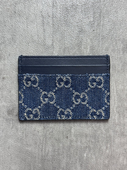 Gucci GG Denim Leather Card Holder