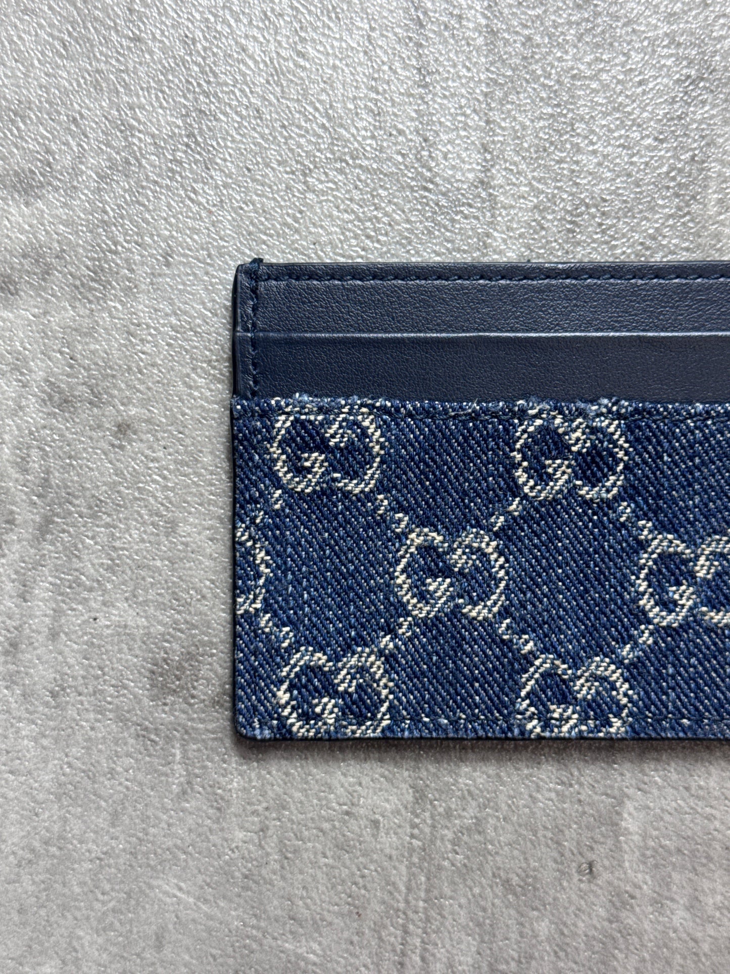 Gucci GG Denim Leather Card Holder
