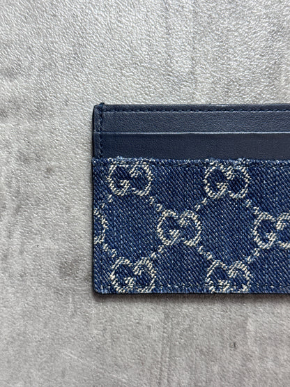 Gucci GG Denim Leather Card Holder