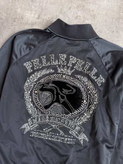 Pelle Pelle Black Satin Crown Logo Tracksuit Set