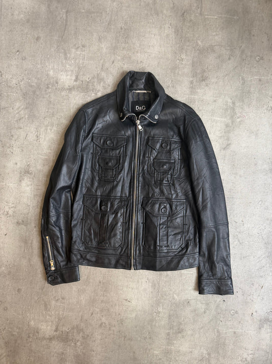 D&G Soft Leather Multipocket Cargo Blouson