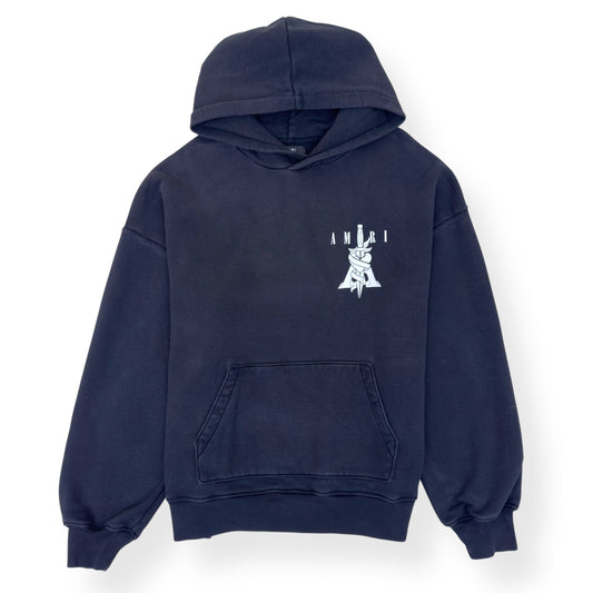 AMIRI DAGGER GRAPHIC PRINT HOODIE BLACK / WHITE XL | XL, Black