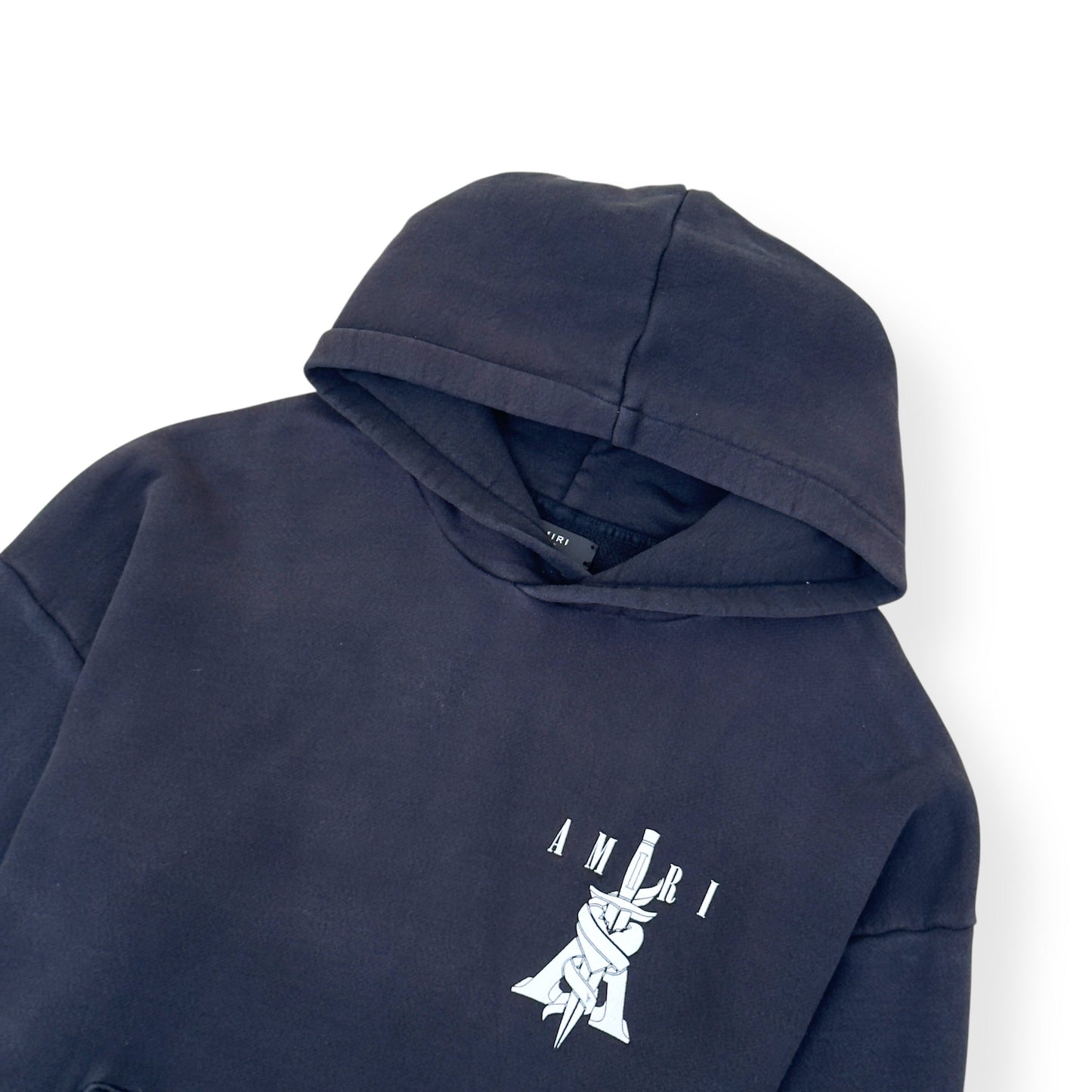 AMIRI DAGGER GRAPHIC PRINT HOODIE BLACK / WHITE XL | XL, Black