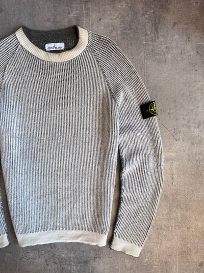 A/W 2017 Stone Island Reversible Contrast Waffle Knit Jumper