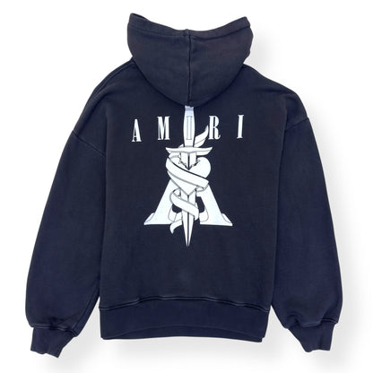 AMIRI DAGGER GRAPHIC PRINT HOODIE BLACK / WHITE XL | XL, Black