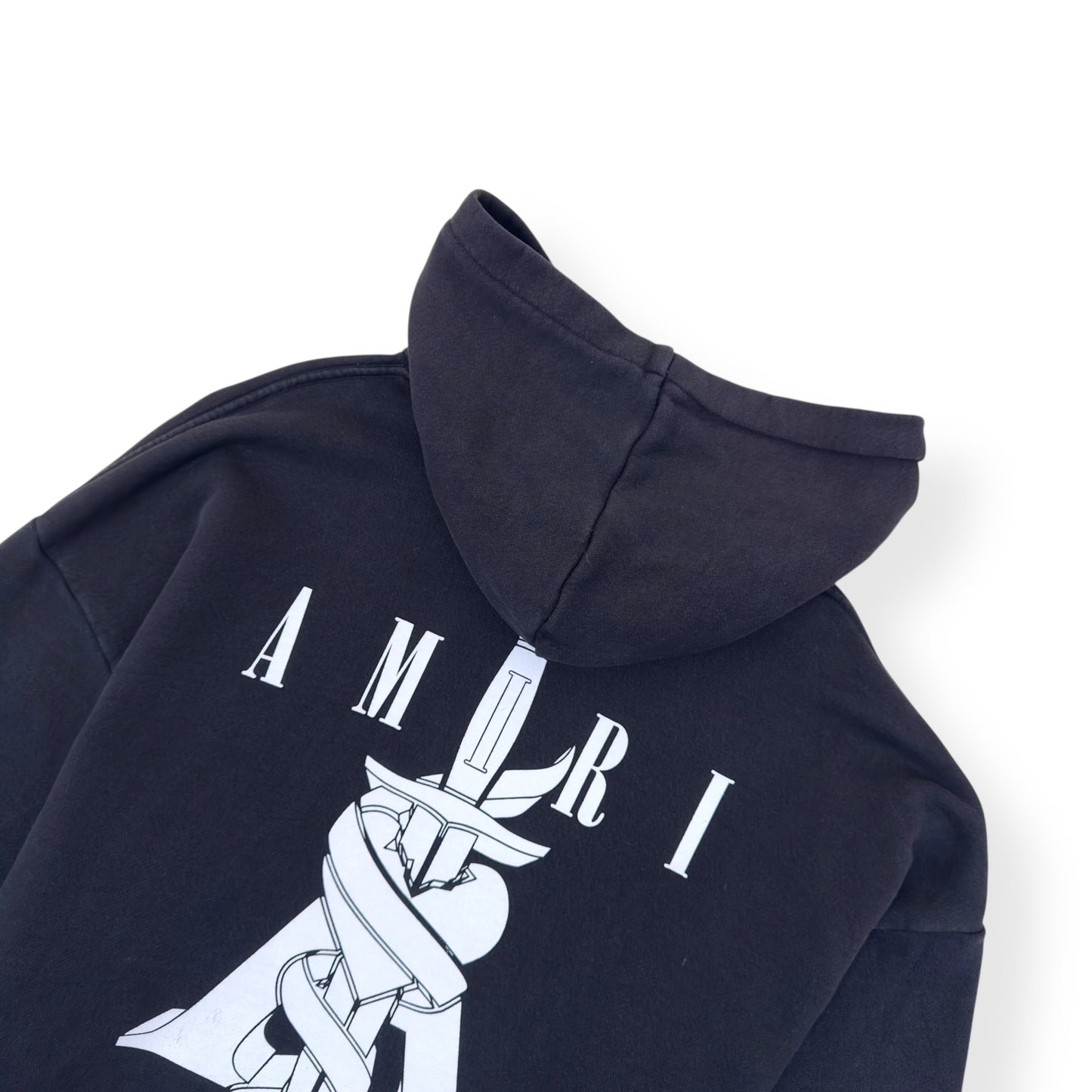 AMIRI DAGGER GRAPHIC PRINT HOODIE BLACK / WHITE XL | XL, Black