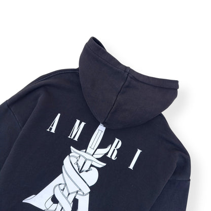 AMIRI DAGGER GRAPHIC PRINT HOODIE BLACK / WHITE XL | XL, Black