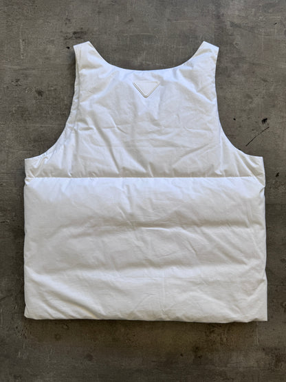 A/W 2023 Prada Milano Down Quilt Pillow Vest FA:276 (MA798) | Large, White