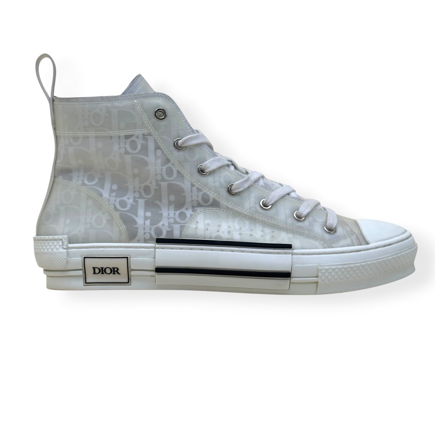 DIOR B23 OBLIQUE HIGH-TOP SNEAKER WHITE 44 / UK10 | UK 10, White