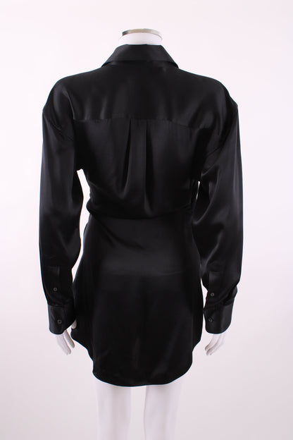 T By Alexander Wang Silk Shirt Dress Black 8 | Default Title, Black
