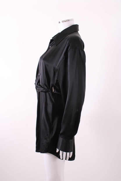 T By Alexander Wang Silk Shirt Dress Black 8 | Default Title, Black