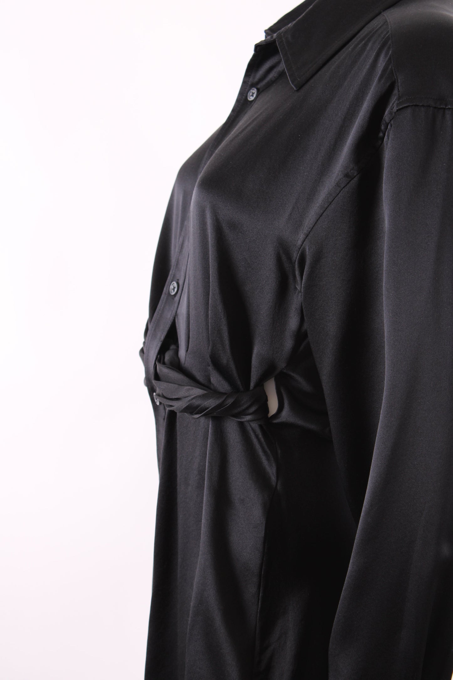 T By Alexander Wang Silk Shirt Dress Black 8 | Default Title, Black