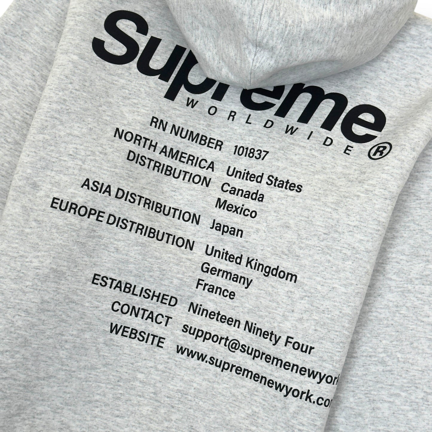 SUPREME WORLDWIDE HOODIE GREY / BLACK M | Medium, Black