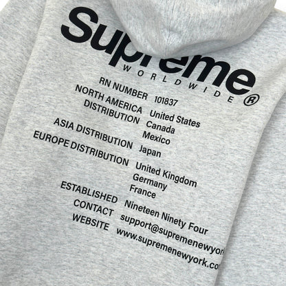 SUPREME WORLDWIDE HOODIE GREY / BLACK M | Medium, Black