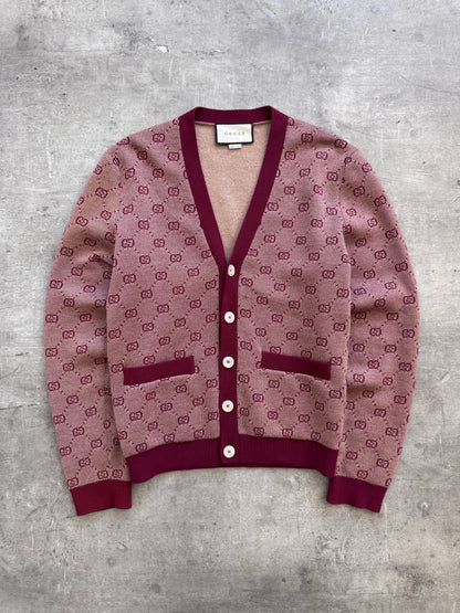Gucci Bordeaux GG Jacquard Knitted Cardigan FA:276 (NP660) | Medium, Bordeaux