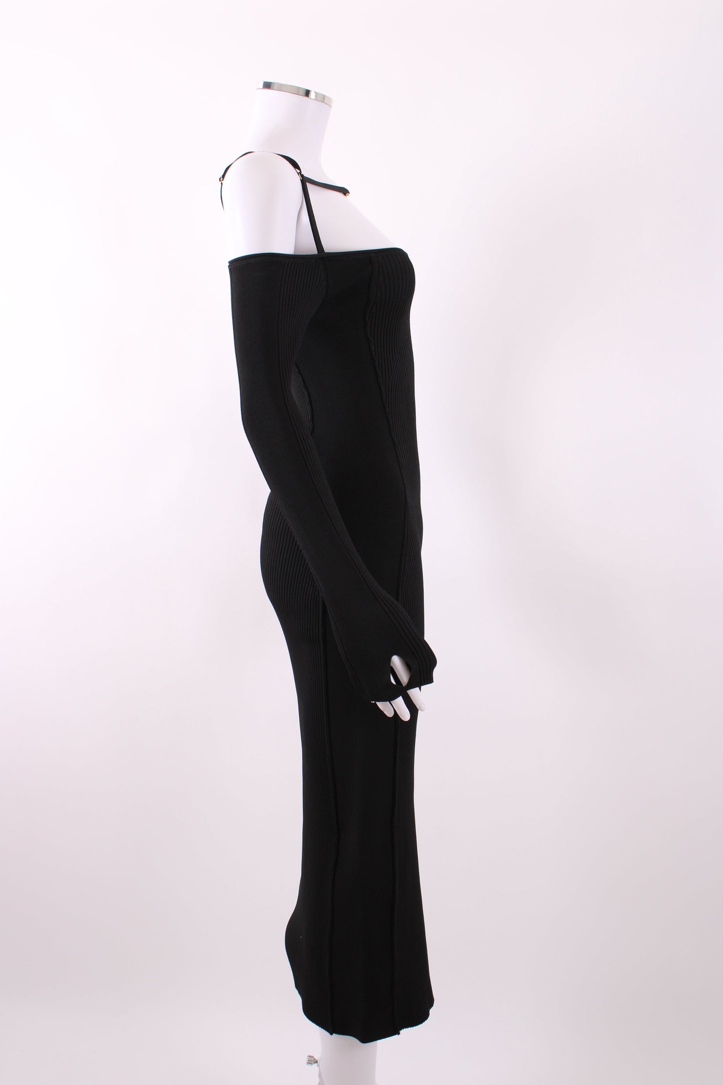 Jacquemus La Robe Sierra Knit Midi Dress Black 36 | Default Title, Black