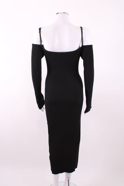 Jacquemus La Robe Sierra Knit Midi Dress Black 36 | Default Title, Black