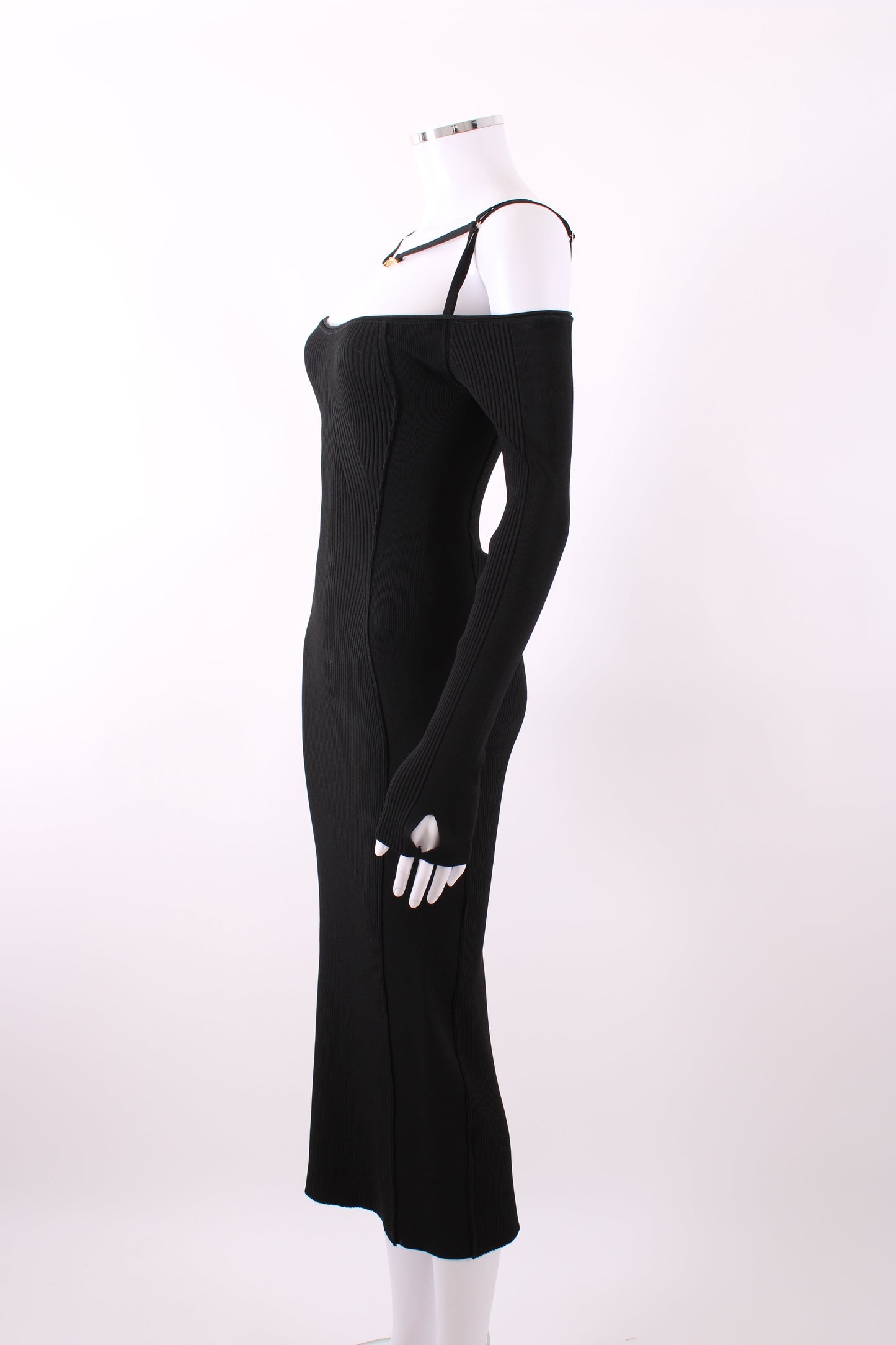 Jacquemus La Robe Sierra Knit Midi Dress Black 36 | Default Title, Black