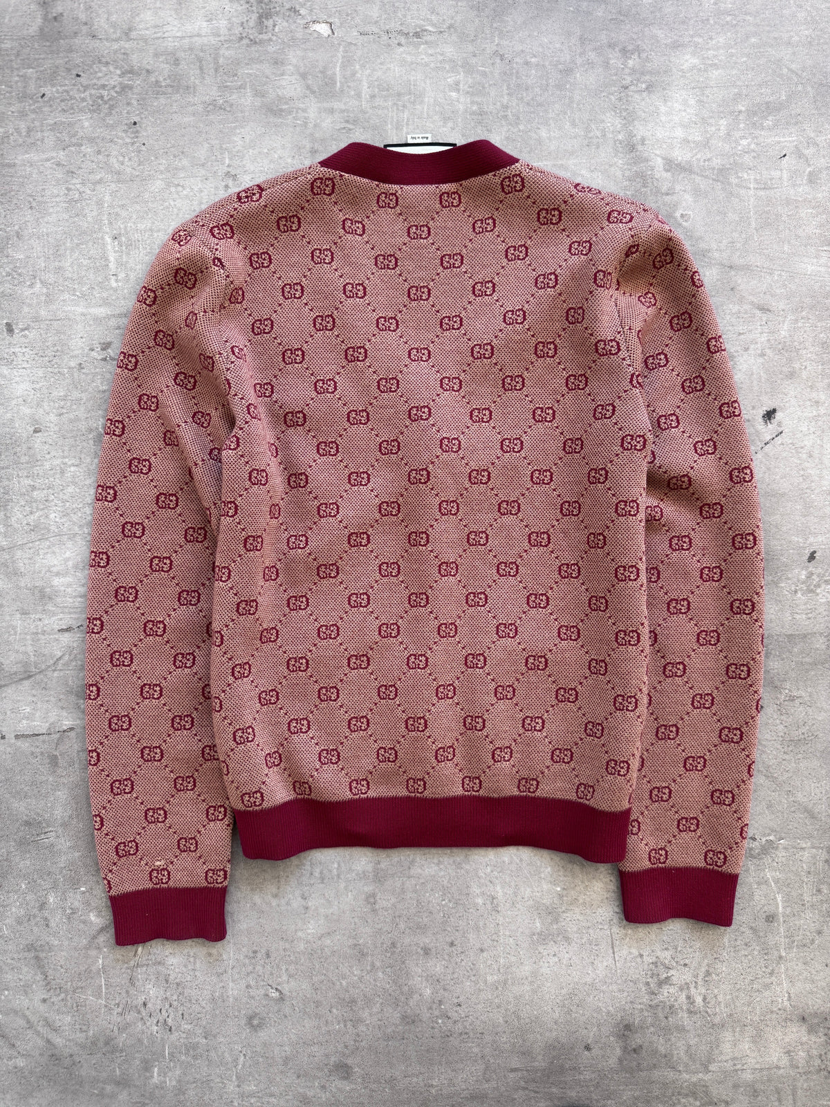 Gucci Bordeaux GG Jacquard Knitted Cardigan FA:276 (NP660) | Medium, Bordeaux