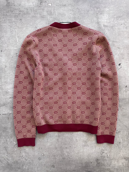Gucci Bordeaux GG Jacquard Knitted Cardigan FA:276 (NP660) | Medium, Bordeaux