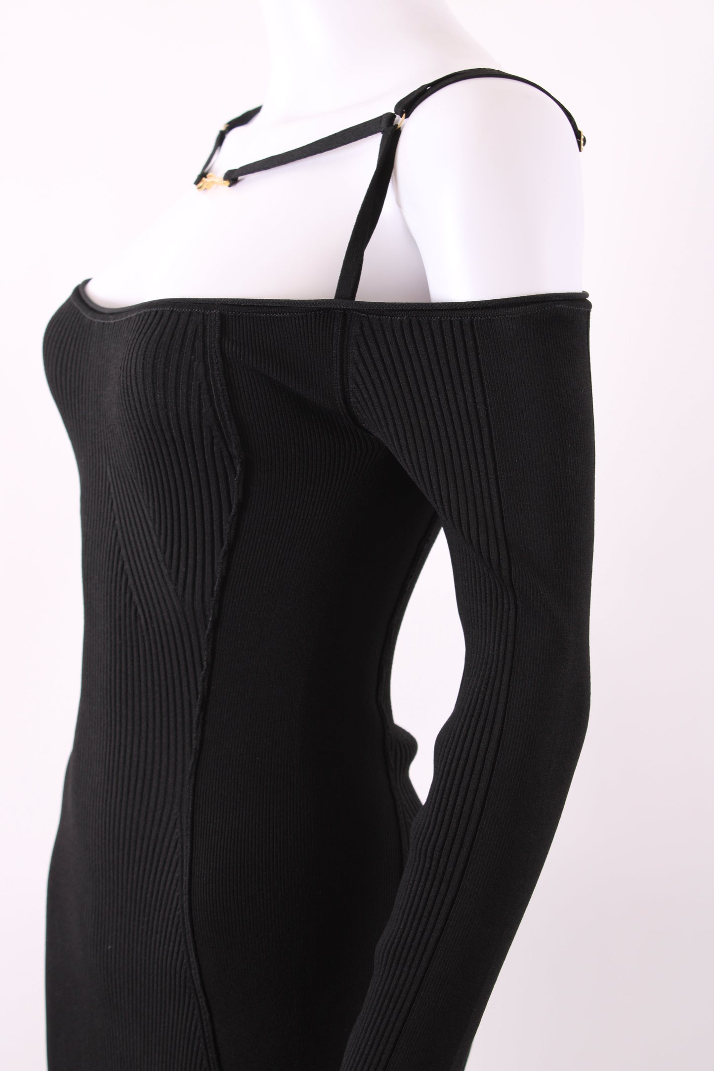 Jacquemus La Robe Sierra Knit Midi Dress Black 36 | Default Title, Black