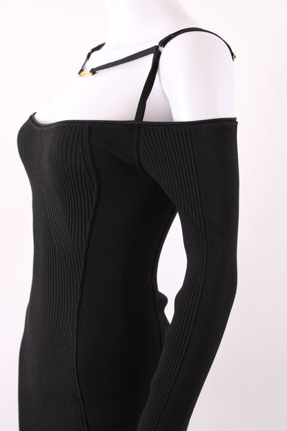 Jacquemus La Robe Sierra Knit Midi Dress Black 36 | Default Title, Black