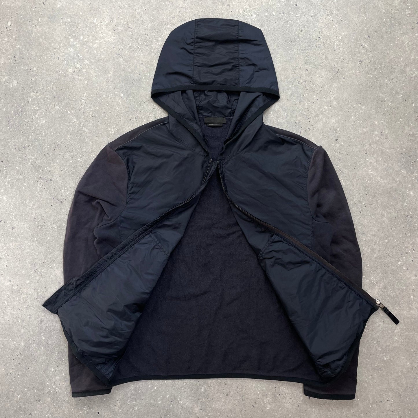 Prada Sport Navy Nylon Panel Hoodie | X-Large, Navy