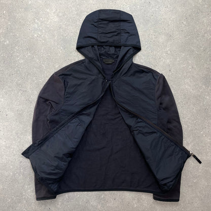 Prada Sport Navy Nylon Panel Hoodie | X-Large, Navy