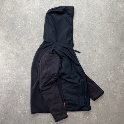 Prada Sport Navy Nylon Panel Hoodie | X-Large, Navy
