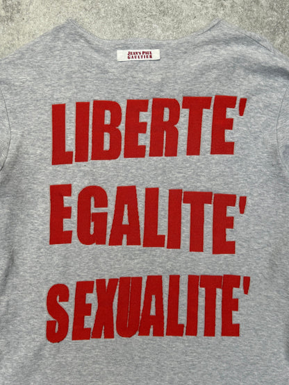 Jean Paul Gaultier "Liberte Egalite Sexualite" Embroidered Long Sleeve Tee