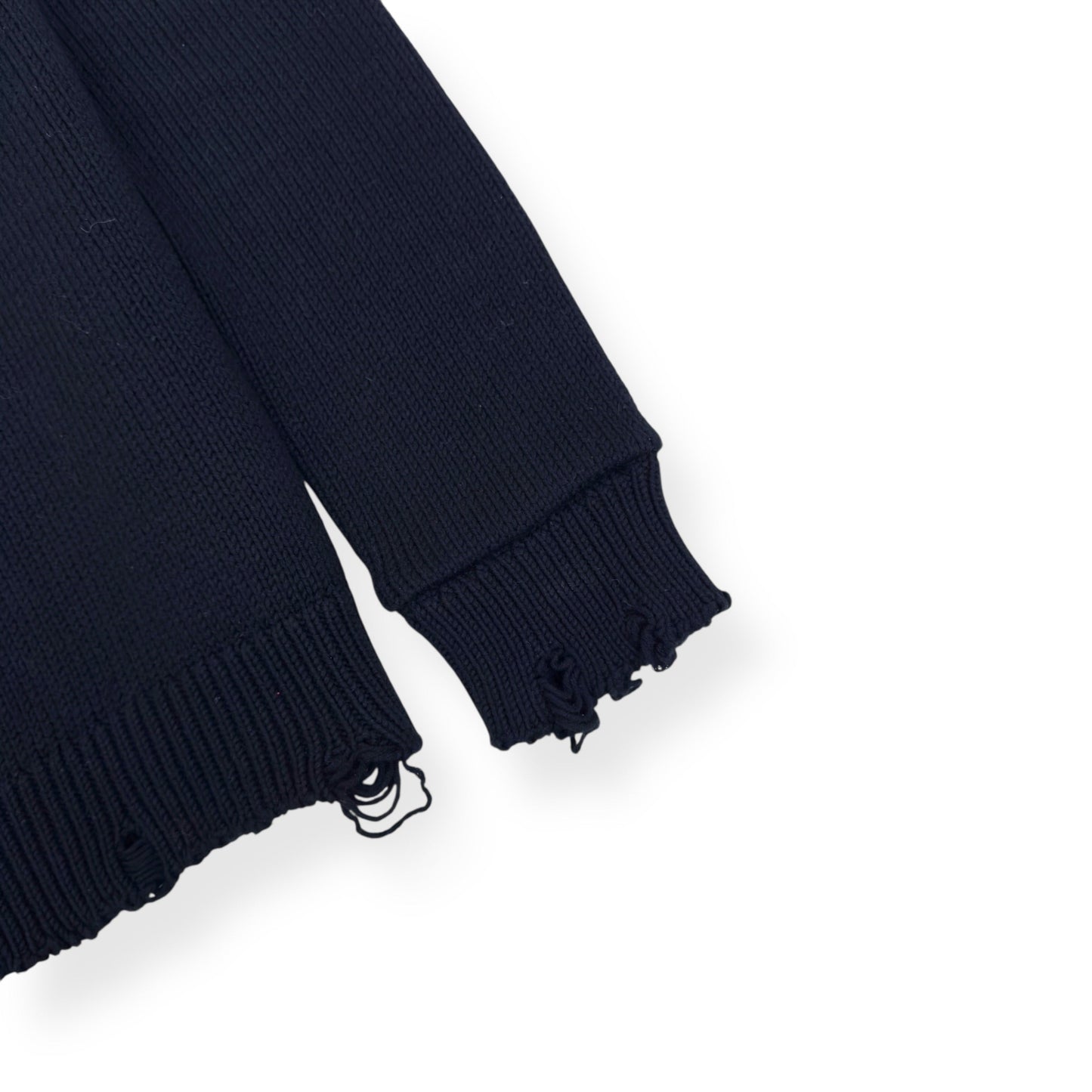SAINT LAURENT RAW-TRIMMED WOVEN SWEATER BLACK M | Medium, Black