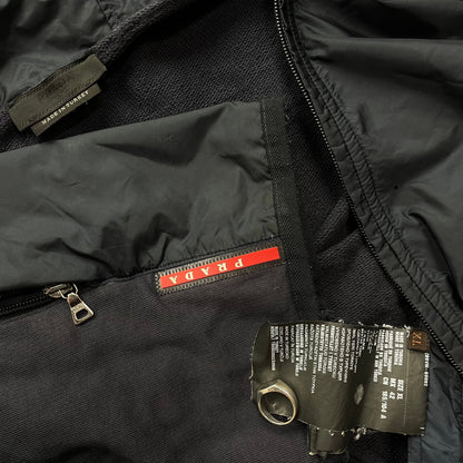 Prada Sport Navy Nylon Panel Hoodie | X-Large, Navy