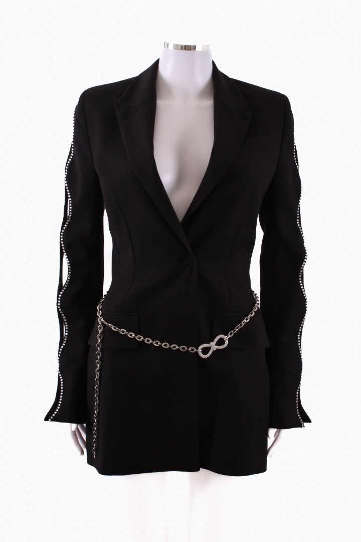 Mach & Mach Embellished Blazer Mini Dress Black 8 | Default Title, Black