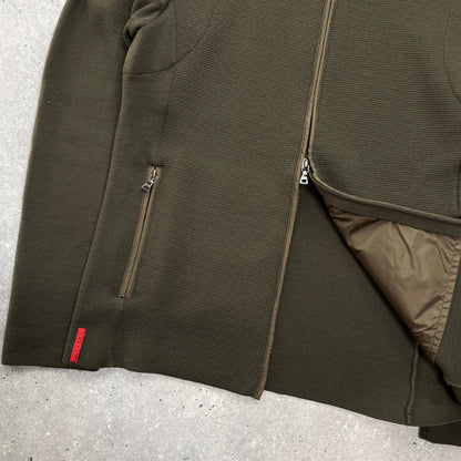 Prada Sport Moss Green Zip-Through Knit Jumper IT46 | Small, Green