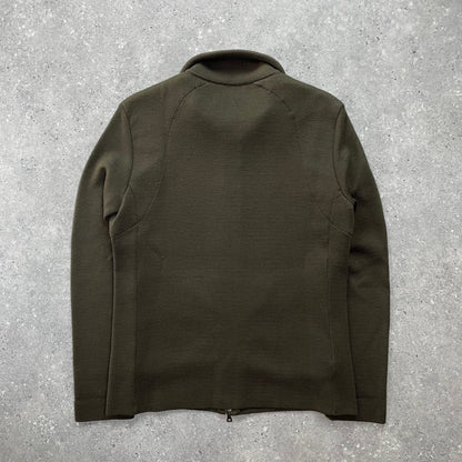 Prada Sport Moss Green Zip-Through Knit Jumper IT46 | Small, Green