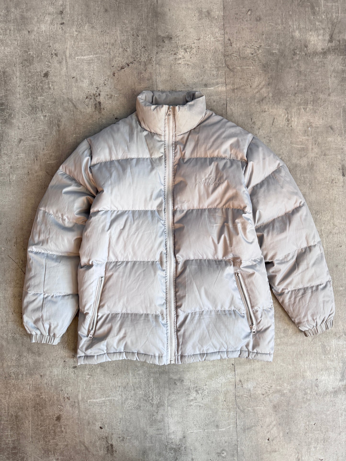 Balenciaga Grey Down Quilted Technical Puffer Jacket